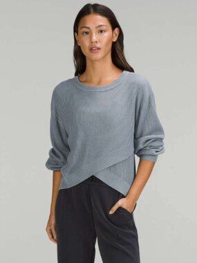 Lululemon Reversible Crossover Cashmere Bamboo Sweater W3EQNS Chambray Blue 10